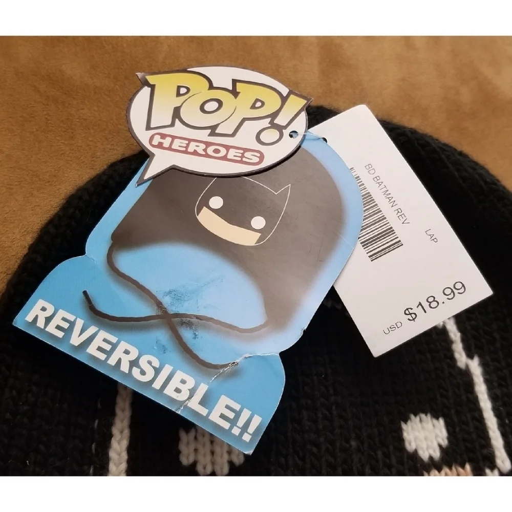 DC Comics Boys Reversible Batman Lined Winter Hat